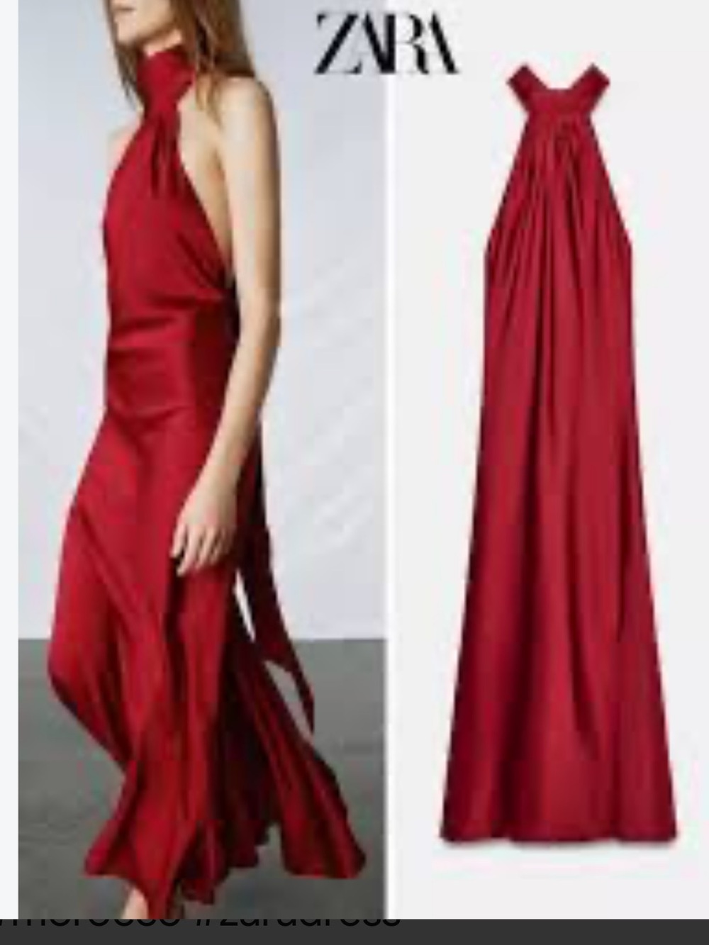 Zara Crimson Halter Maxi Dress